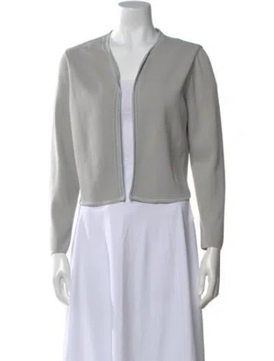 Pre-owned Tory Burch Open Front Sweater In Gray