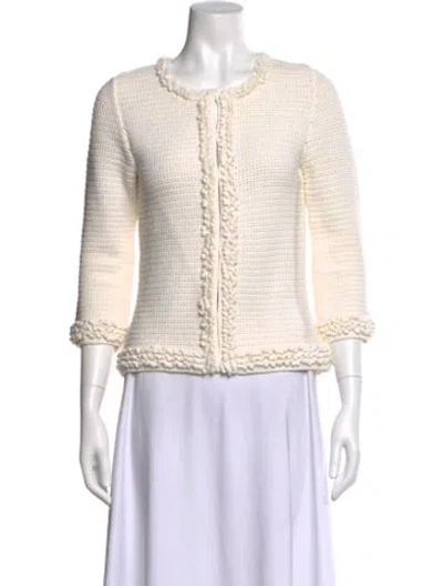 Pre-owned Tory Burch Open Front Sweater In Neutral