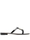 Tory Burch Open-toe Slides In Schwarz
