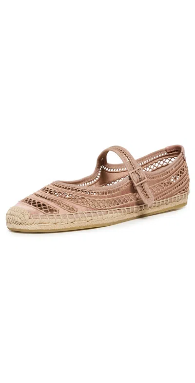 Tory Burch Open Weave Mary Jane Espadrilles Vintage Mauve In Pink