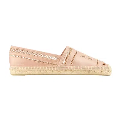 Tory Burch Open Weave Viscose Espadrille Flat In Beige