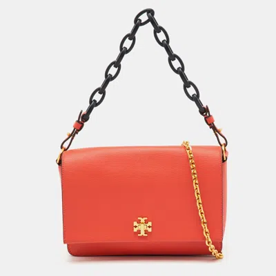 Pre-owned Tory Burch Orange Leather Kira Shoulder Bag