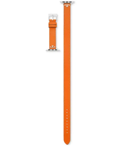 Tory Burch Orange Leather Wrap Strap For Apple Watch 38-45mm In No Color