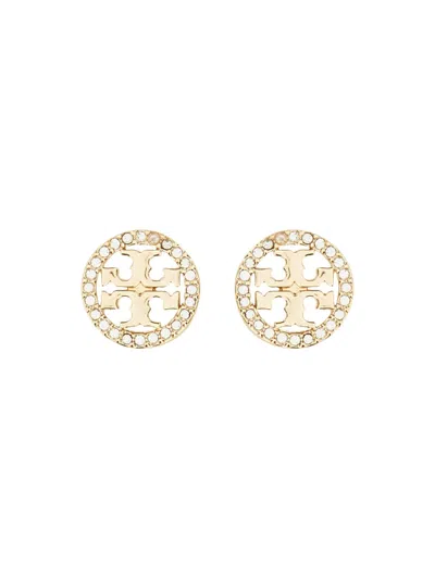 Tory Burch Orecchini 圆形铆钉水晶徽标 In Gold