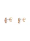 Tory Burch 'miller Stud' Earrings With Logo Detail In Brass Woman
