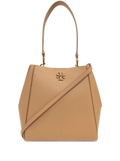 Tory Burch Mcgraw Bucket Bag In Beige Leather