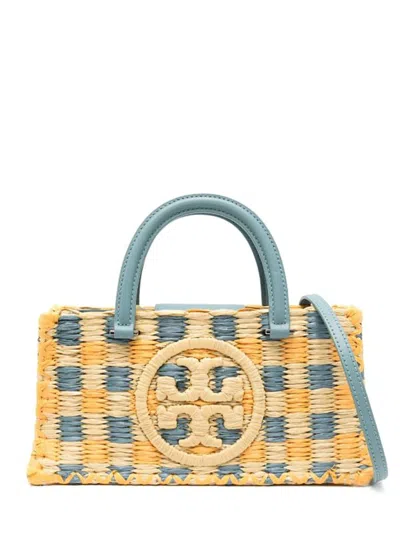 Tory Burch Hand Bag Ella East-west Worked Extensions In Deep Turquoise
