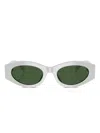 Tory Burch Oval-frame Curved Sunglasses In Green