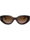 Tory Burch Oval-frame Sunglasses In Brown