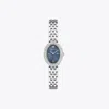 Tory Burch Oval Watch In Silver