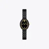 Tory Burch Oval Watch In Black/black Ip/gold