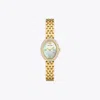 Tory Burch Oval Watch In Mop/stones/gold