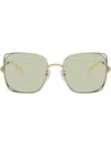Tory Burch Oversize-frame Sunglasses In 3351/2 Gold