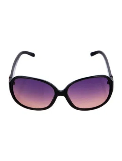 Pre-owned Tory Burch Oversize Gradient Sunglasses In Black