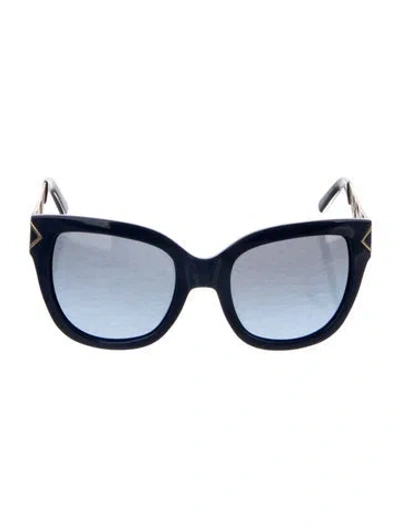 Pre-owned Tory Burch Oversize Gradient Sunglasses In Blue
