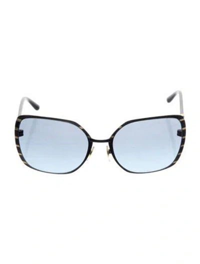 Pre-owned Tory Burch Oversize Gradient Sunglasses In Blue