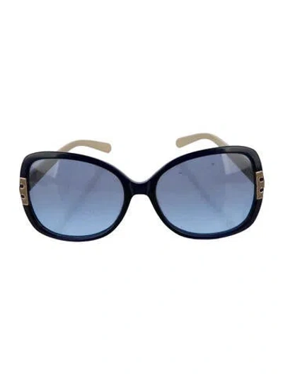 Pre-owned Tory Burch Oversize Gradient Sunglasses In Blue