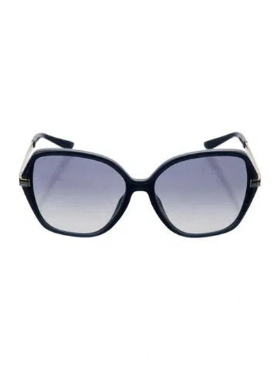 Pre-owned Tory Burch Oversize Gradient Sunglasses In Blue