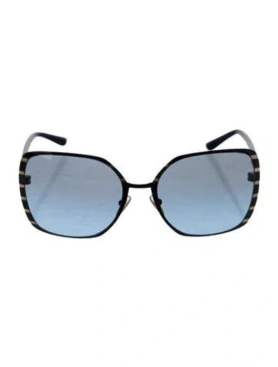 Pre-owned Tory Burch Oversize Gradient Sunglasses In Blue