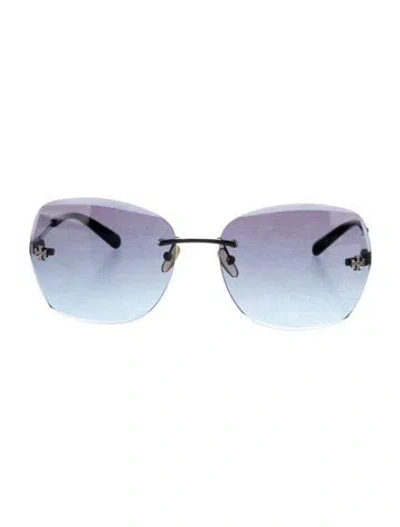 Pre-owned Tory Burch Oversize Gradient Sunglasses In Blue