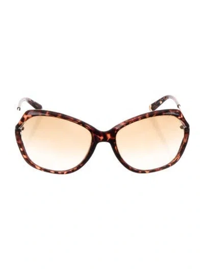 Pre-owned Tory Burch Oversize Gradient Sunglasses In Brown