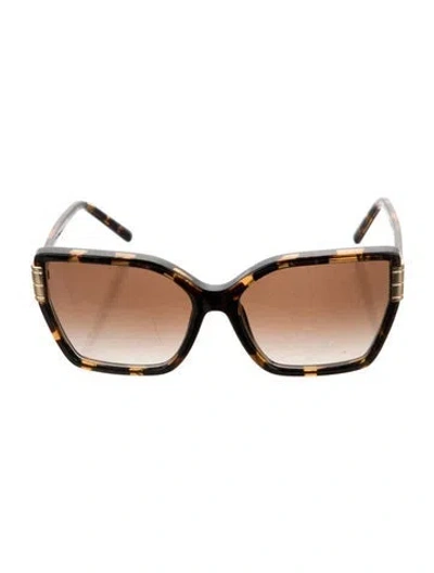 Pre-owned Tory Burch Oversize Gradient Sunglasses In Brown
