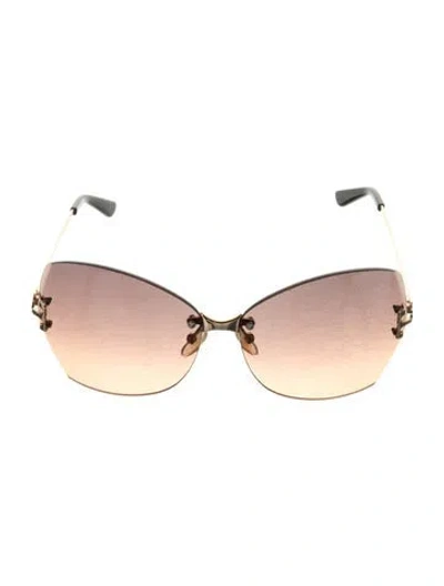 Pre-owned Tory Burch Oversize Gradient Sunglasses In Brown