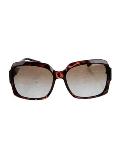 Pre-owned Tory Burch Oversize Gradient Sunglasses In Brown