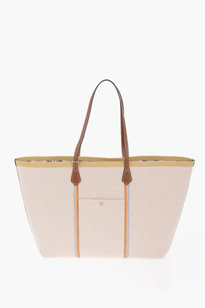 Tory Burch Oversize Perry Tote Bag With Leather Trim