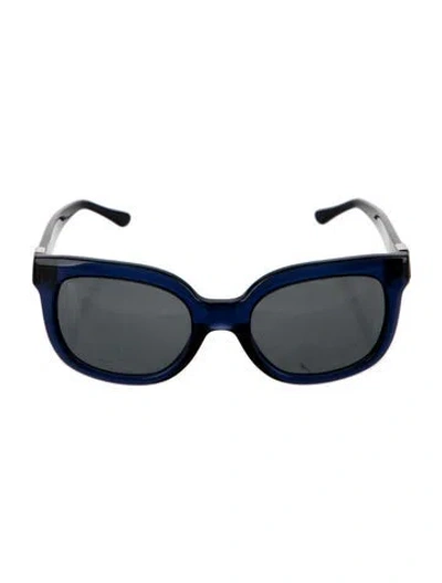 Pre-owned Tory Burch Oversize Tinted Sunglasses In Blue