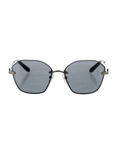 Pre-owned Tory Burch Oversize Tinted Sunglasses In Gold