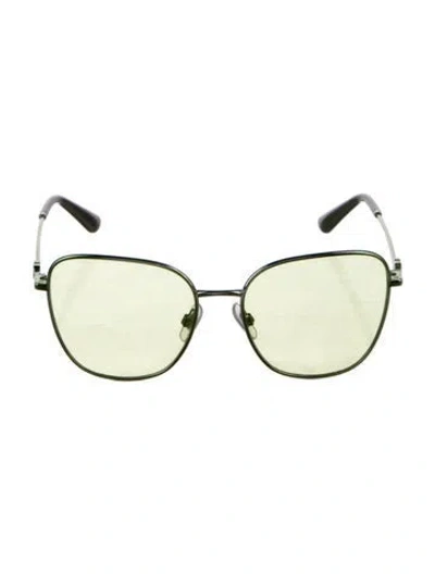 Pre-owned Tory Burch Oversize Tinted Sunglasses In Green