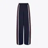 Tory Burch Oversized Jersey Track Pant In Blue