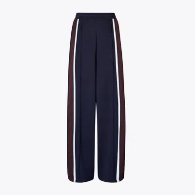 Tory Burch Oversized Jersey Track Pant In Blue