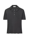 Tory Burch Oversized Silk Polo In Multi