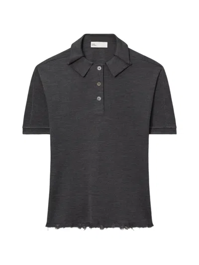 Tory Burch Oversized Silk Polo In Multi