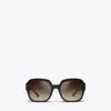 Tory Burch Oversized Square Logo Sunglasses In Black