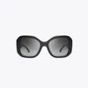 Tory Burch Oversized Square Sunglasses In Black/grey Gradient