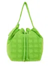 Tory Burch Oversized T Monogram Bucket Bag In Green