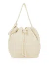 Tory Burch Oversized "t Monogram" Bucket Bag In Sand