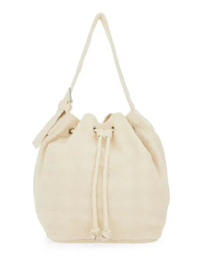 Tory Burch Oversized "t Monogram" Bucket Bag In Sand