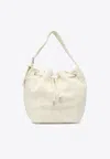 Tory Burch T Monogram Terry Oversized Bucket Bag Handbags Beige In White