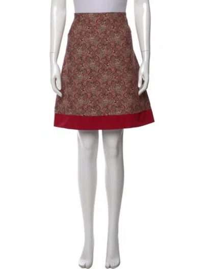 Pre-owned Tory Burch Paisley Print Knee-length Skirt In Red