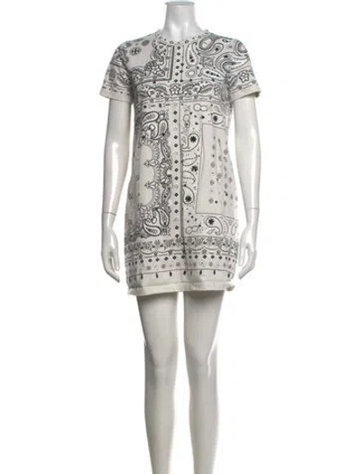 Pre-owned Tory Burch Paisley Print Mini Dress In Neutrals