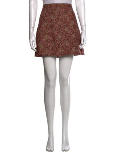 Pre-owned Tory Burch Paisley Print Mini Skirt In Neutrals