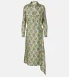 Tory Burch Paisley Silk Satin Wrap Dress In Green