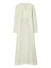 Tory Burch Linen-silk Pleated Midi Kaftan In White
