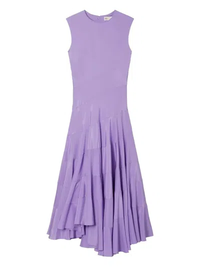 Tory Burch Panelled Midi Dress In Purple
