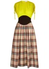 Tory Burch Panelled Silk-chiffon Midi Dress In Yellow
