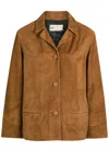 Tory Burch Panelled Suede Jacket In Brown